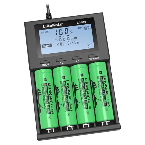 Зарядний пристрій LiitoKala Lii-M4, 4x(Lion/NiMH/NiCd), Power Bank, discharge function, display