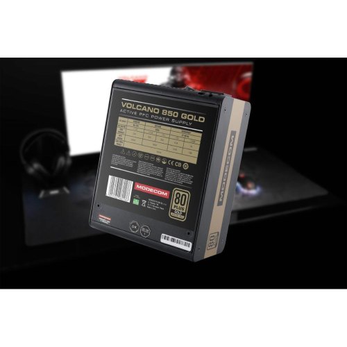 Блок живлення, 850W Modecom VOLCANO 850 GOLD, 120mm, MODULAR, 80+ Gold, Retail Box