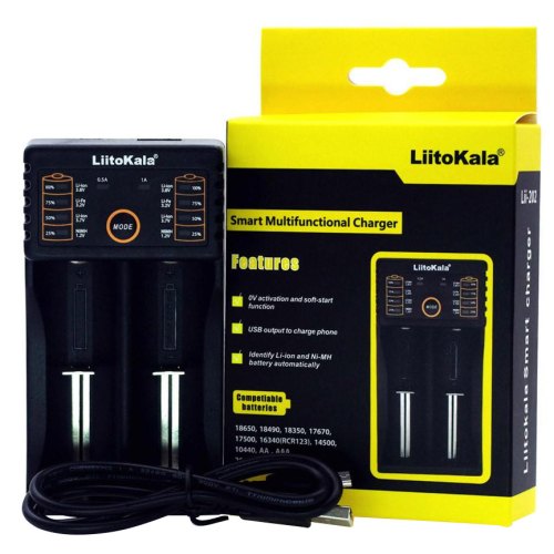 Зарядний пристрій LiitoKala Lii-202, 2x(Lion/NiMH/NiCd), Power Bank function