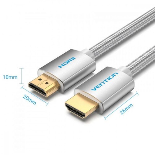 Кабель Vention HDMI,10.0 м, V2.0, 4K 60Гц, обплетення, Silver Metal Type