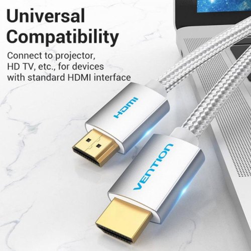 Кабель Vention HDMI,10.0 м, V2.0, 4K 60Гц, обплетення, Silver Metal Type