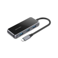 Док-станція Vention USB 3.1 Type-C --> HDMI 4K60Hz/USB 3.0х3/RJ45/PD 87W 6-in-1 Mirrored Surface