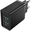 Мережевий зарядний пристрій Vention 2xUSB 36W (2xUSB-A) QC3.0 чорний