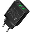 Мережевий зарядний пристрій Vention 2xUSB 36W (2xUSB-A) QC3.0 чорний