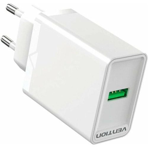Мережевий зарядний пристрій Vention 1xUSB 18W (USB-A) QC3.0 білий