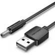 Кабель живлення Vention USB AM - 3.5mm DC Power PVC 5V 2A, Black 1.0 m