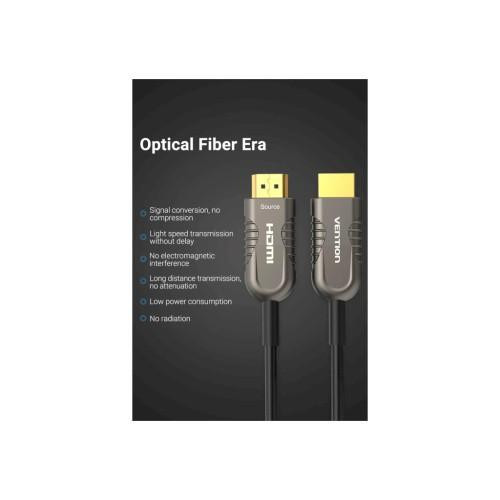 Кабель Vention HDMI, 60.0 м, V2.1, Optical 8K 60Гц 48Gbps Dolby 7.1 TPE Black Metal Type