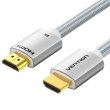 Кабель Vention HDMI, 2.0 м, V2.1, 8K 60Гц обплетення, Silver Metal Type