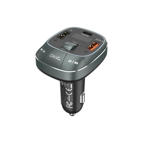 Автомобільний FM-трансміттер Vention PD 54W 3-Port USB (C+A+A) LED/USB Flash/Bluetooth, вольтметр