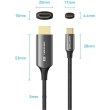 Кабель Vention USB 3.1 Type-C - HDMI, 1.8m 8K 60 Гц Zinc Alloy TPE Black