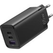 Мережевий зарядний пристрій Vention 3xUSB 65W (2xUSB-C+USB-A) PD3.0+QC4.0 чорний