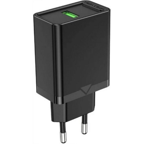 Мережевий зарядний пристрій Vention 1xUSB 18W (USB-A) QC3.0 чорний