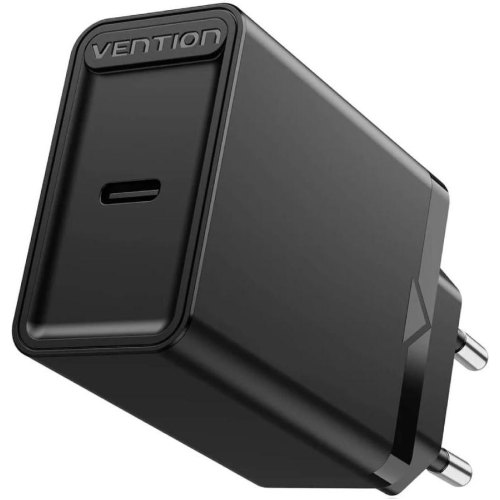 Мережевий зарядний пристрій Vention 1xUSB 20W (USB-С) PD чорний