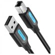 Кабель Vention USB AM-BM, 2.0 м, 480Mbps Printer PVC чорний