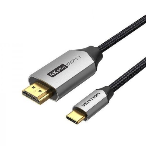 Кабель Vention USB 3.1 Type-C  - HDMI , 1.5m 4K 60 Гц Thunderbolt 3 HDCP2.2 PVC Black