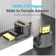 Перехідник Vention HDMI to HDMI, кут 270° 4K 60Hz PVC