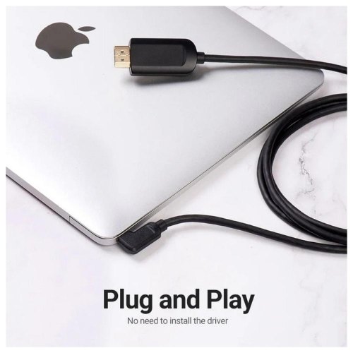 Кабель Vention USB 3.1 Type-C  - HDMI, 1.5m 90° 4K 60 Гц PVC Black