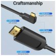 Кабель Vention USB 3.1 Type-C  - HDMI, 1.5m 90° 4K 60 Гц PVC Black