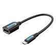Перехідник Vention USB 2.0 Micro BM (OTG) 0.15 м,  Black PVC