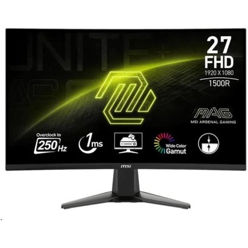 Монітор MSI MAG 27C6X 27 2xHDMI, DP, USB-C, 2xUSB, Audio, VA, 250Hz, 1ms, sRGB 99%, CURVED, AdaptiveSync