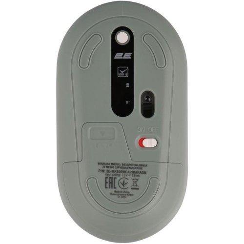 Мишка бездротова, 2E MF300 CAPYBARA TANGERINE Silent WL BT, зелений