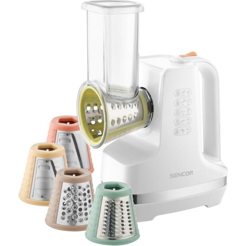 Мультирізка Sencor стаціонарна, 150Вт, 5 насадок, білий