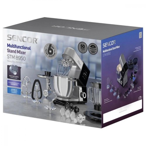 Кухонна машина Sencor Paul 3 1800Вт, чаша-метал, корпус-метал, насадок-15, метал