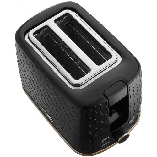 Тостер Sencor 930Вт, підігрів, розморожування, пластик, чорно-золотий