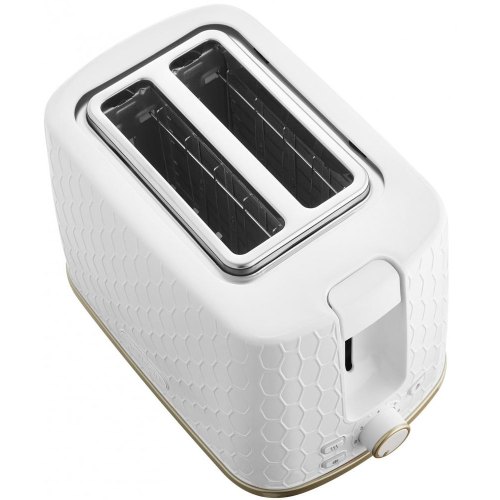 Тостер Sencor 930Вт, підігрів, розморожування, пластик, біло-золотий