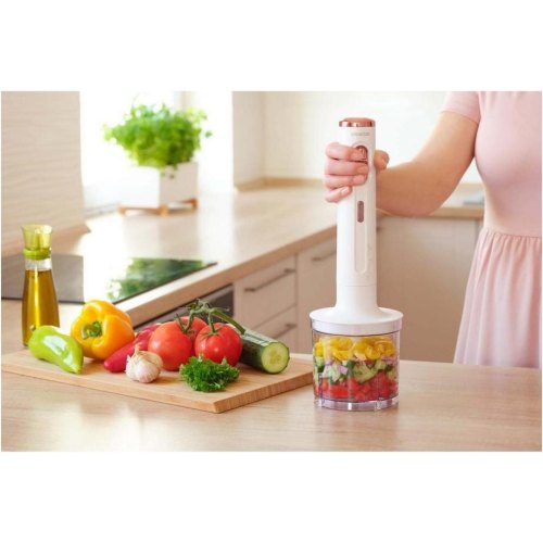 Блендер Sencor заглибний Accu technology, 200Вт, 3в1, чаша-800мл, безпровідний, USB-C, білий