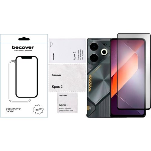 Захисне скло BeCover для Tecno POVA 6 (LI7) 6.78 Black (711580)