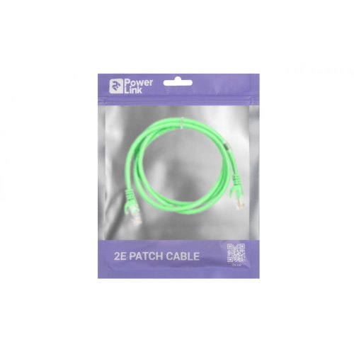 Патч-корд 2E Cat 5e, UTP, RJ45, 26AWG ,7/0.16 Cu, 1.20 m, PVC, Green