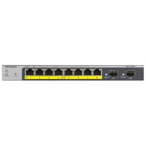 Комутатор NETGEAR GS110TP 8xGE PoE+, 2xGE SFP, керований L2