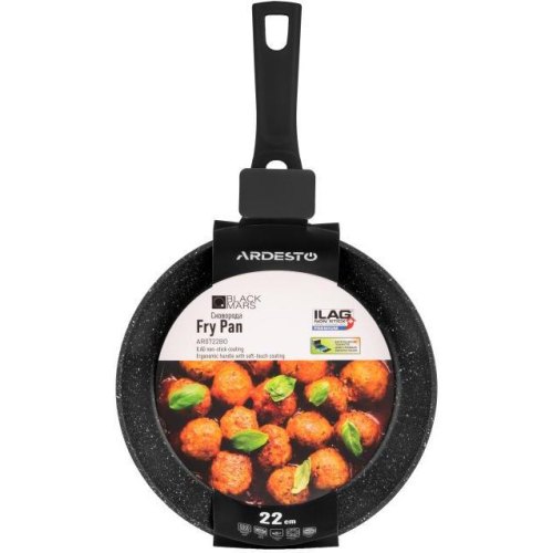 Сковорода ARDESTO Black Mars Orion 22 см, чорний, алюміній