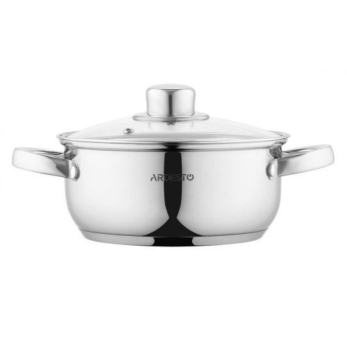 Каструля ARDESTO Gemini Gourmet, скляна кришка, 1.8 л, нержавіюча сталь