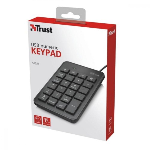 Клавіатура дротова Trust Xalas USB Numeric Keypad BLACK