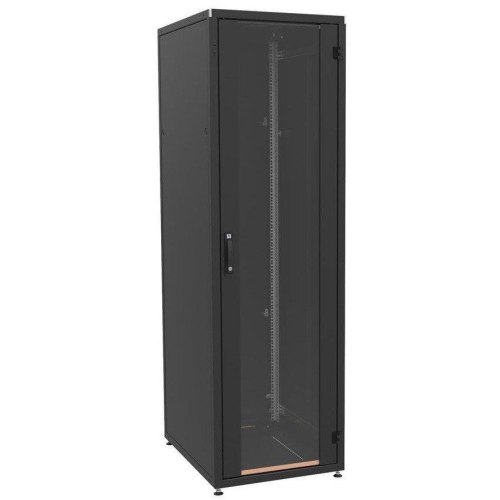 Шафа ZPAS 19 42U 600x1000, скляні двері WZ-IT-426010-69AA-4-161-FP, чорна