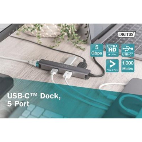 Док-станція DIGITUS USB-C, 5 Port
