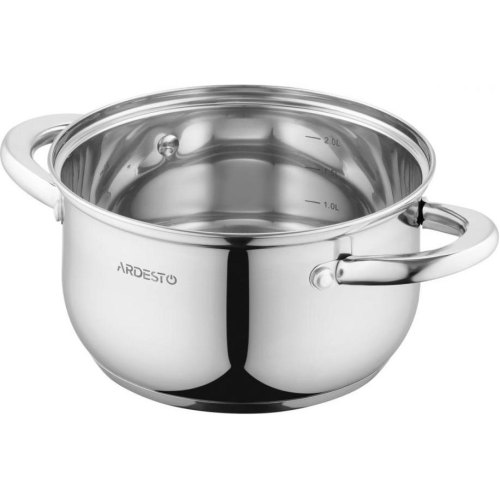 Каструля ARDESTO Gemini Gourmet, скляна кришка, 2.3 л, нержавіюча сталь