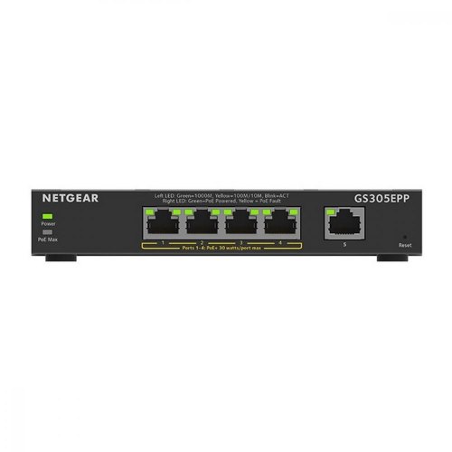 Комутатор NETGEAR GS305EPP 4xGE PoE+ (120W), 1xGE, керований