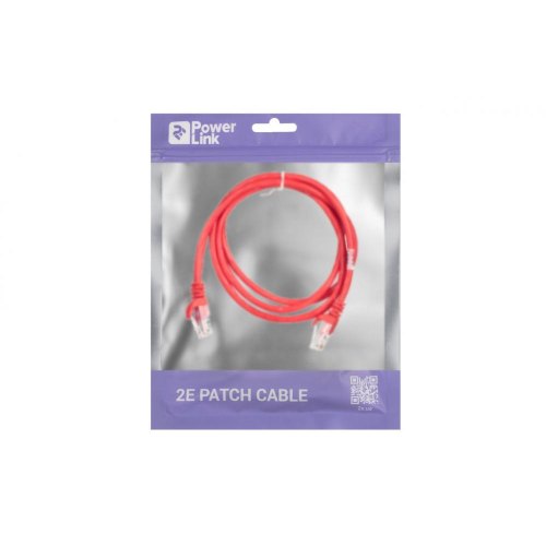 Патч-корд 2E Cat 5e, UTP, RJ45, 26AWG ,7/0.16 CCA, 1.20 m, PVC, Red