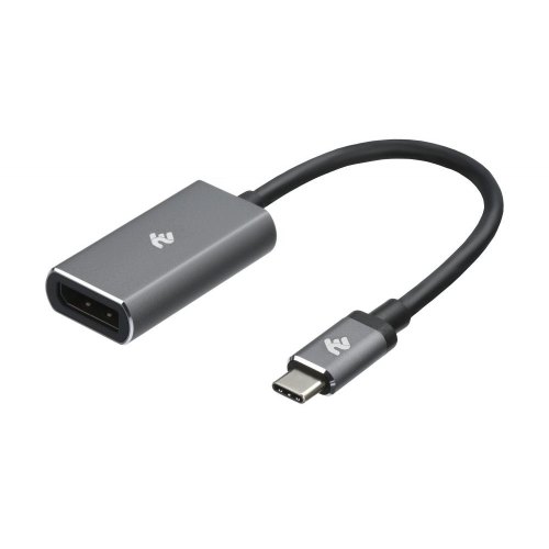 Адаптер 2Е Type-C - DisplayPort, Alluminum, 0.2m