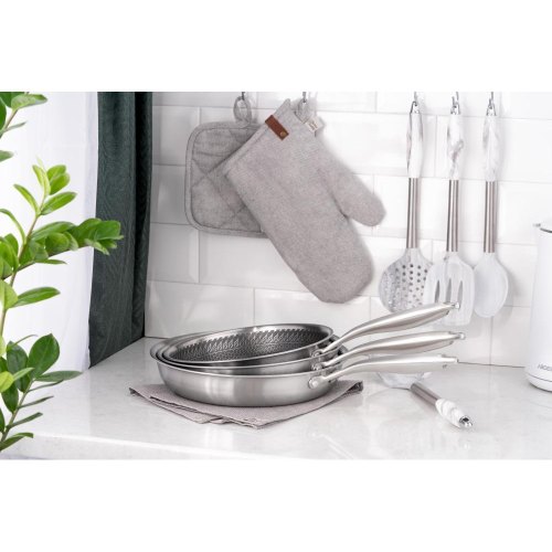 Сковорода ARDESTO Black Mars Avior 26 см, нержавіюча сталь Triply