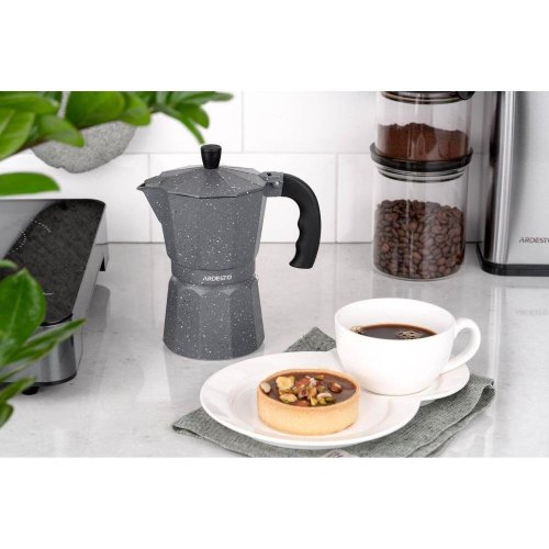 Гейзерна кавоварка ARDESTO Gemini Molise, 9 чашок, сірий, алюміній