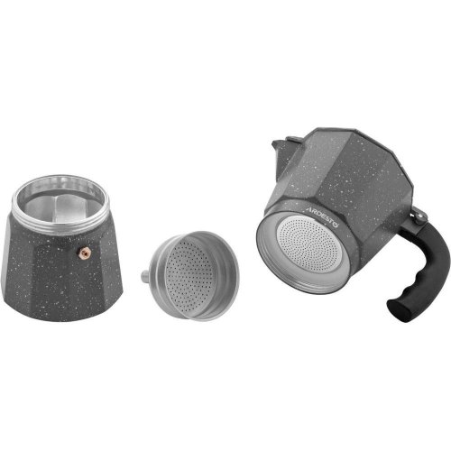 Гейзерна кавоварка ARDESTO Gemini Molise, 9 чашок, сірий, алюміній