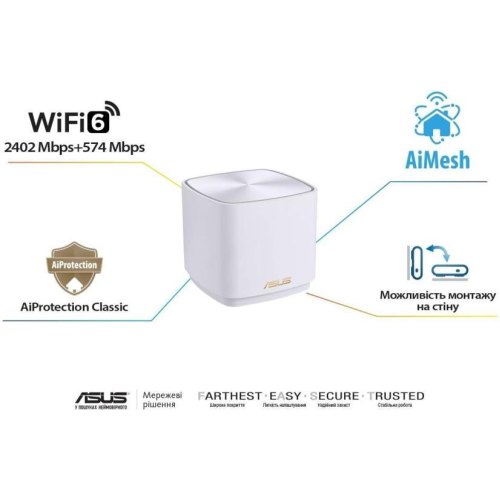 Маршрутизатор ASUS ZenWiFi XD5 3PK AX3000 1xGE LAN 1xGE WAN MU-MIMO MESH
