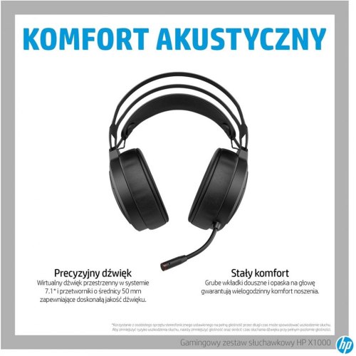 Гарнітура бездротова HP X1000 WL 7.1 Black