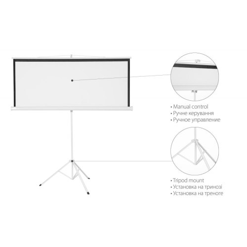 Екран 2E на тринозі, 4:3, 86', (1.72*1.3 м)