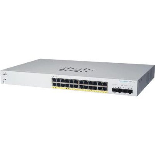 Комутатор Cisco CBS220 Smart 24-port GE, PoE, 4x1G SFP
