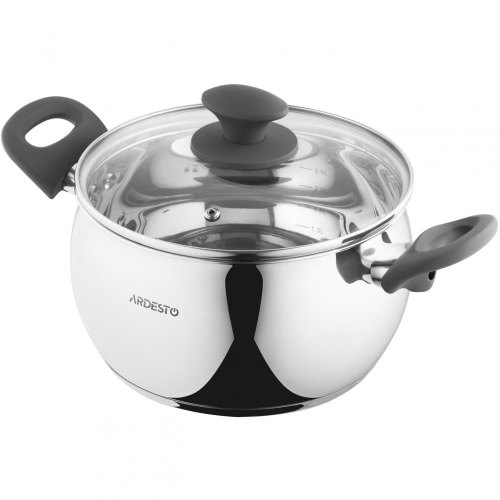 Каструля ARDESTO Gemini Cremona, скляна кришка, 4.0 л, нержавіюча сталь